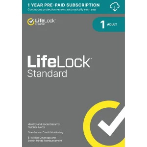 LifeLock Standard by Norton - 1 Adult (Window, Mac, Android, iOS) - 1 Year Subscription
