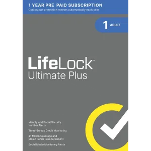 LifeLock Ultimate Plus by Norton - 1 Adult (Window, Mac, Android, iOS) - 1 Year Subscription