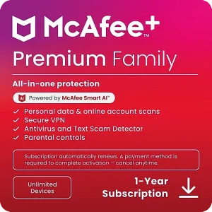 McAfee+ Premium Family - Unlimited Devices - 1 Year Subscription
