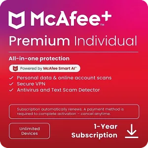 McAfee+ Premium Individual - Unlimited Devices - 1 Year Subscription